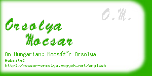 orsolya mocsar business card